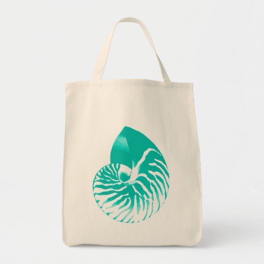 Nautilus shell - turquoise , aqua en white tote bag (Voorkant)
