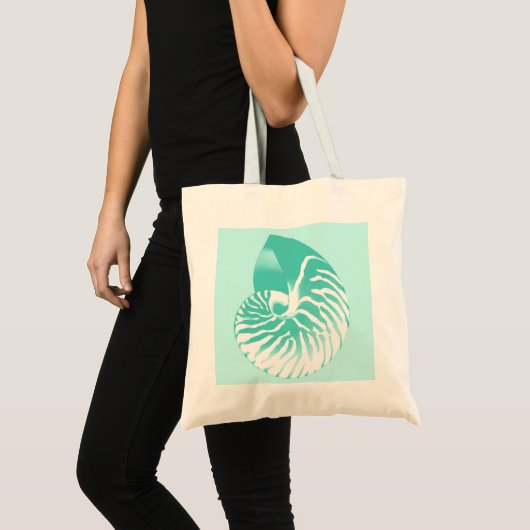 Nautilus shell - turquoise , aqua en white tote bag (Voorkant (product))