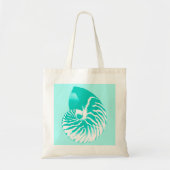 Nautilus shell - turquoise , aqua en white tote bag (Voorkant)