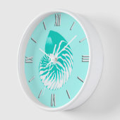 Nautilus shell - turquoise , aqua en wit (Hoek)