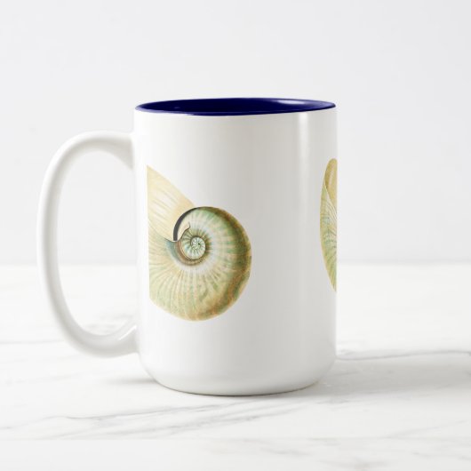 Nautilus shell tweekleurige koffiemok (Links)
