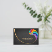 Nautilus Shell - Waterverf Chakra Colors Visitekaartje (Staand voorkant)