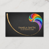 Nautilus Shell - Waterverf Chakra Colors Visitekaartje (Voorkant)