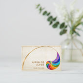 Nautilus Shell - Waterverf Chakra Colors Visitekaartje (Staand voorkant)