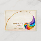 Nautilus Shell - Waterverf Chakra Colors Visitekaartje (Voorkant)