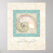 Nautilus Shell Waterverf Grieks Zeer belangrijk Da Poster (Voorkant)