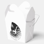 Nautilus shell - zwart, grijs en wit bedankdoosjes (Geopend)