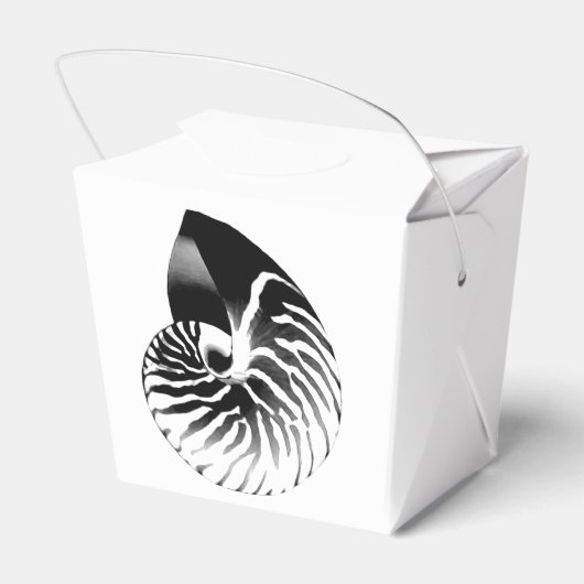 Nautilus shell - zwart, grijs en wit bedankdoosjes (Achterkant)