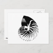 Nautilus shell - zwart, grijs en wit briefkaart (Voorkant / Achterkant)