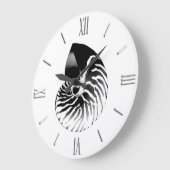 Nautilus shell - zwart, grijs en wit grote klok (Hoek)