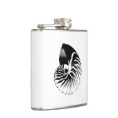 Nautilus shell - zwart, grijs en wit heupfles (Rechts)