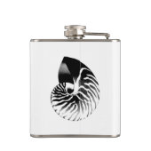 Nautilus shell - zwart, grijs en wit heupfles (Achterkant)