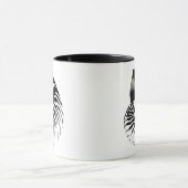 Nautilus shell - zwart, grijs en wit mok (Midden)