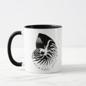 Nautilus shell - zwart, grijs en wit mok (Links)