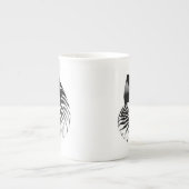 Nautilus shell - zwart, grijs en wit porselein kop (Voorkant)