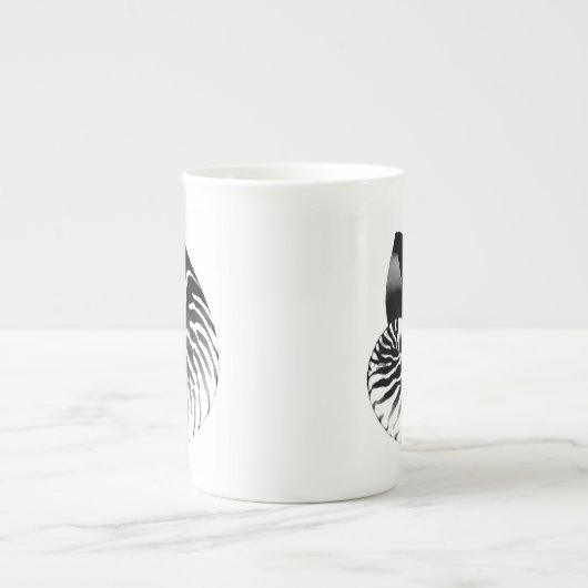 Nautilus shell - zwart, grijs en wit porselein kop (Voorkant)