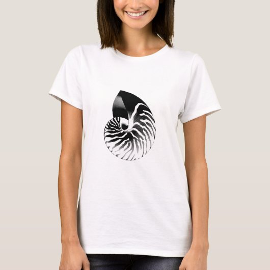 Nautilus shell - zwart - wit t-shirt (Voorkant)