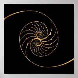 Nautilus Shells - Golden Pair Poster