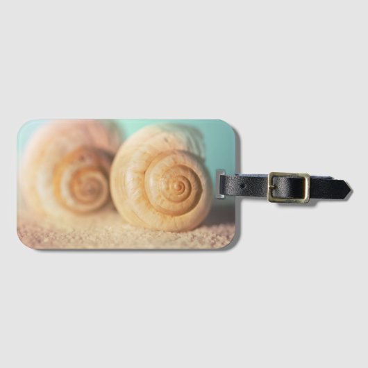 Nautilus Shells op strand Bagagelabel (Voorkant (horizontaal))