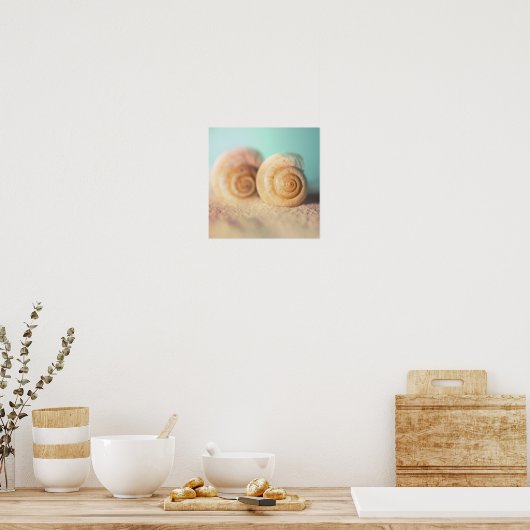 Nautilus Shells op strand Poster (Keuken)