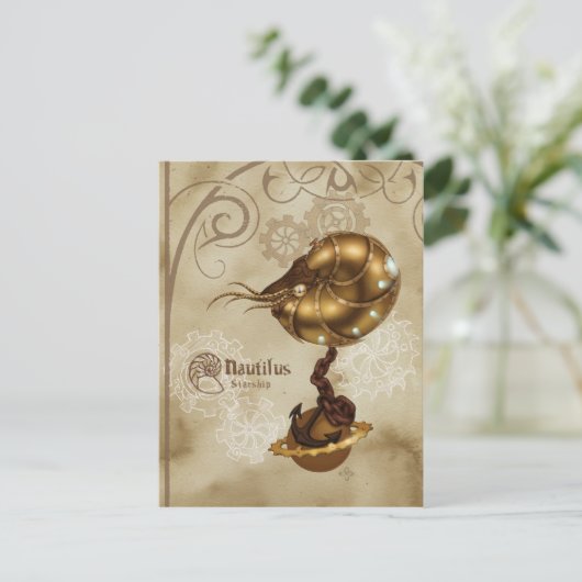 Nautilus sterrenschip briefkaart (Staand voorkant)