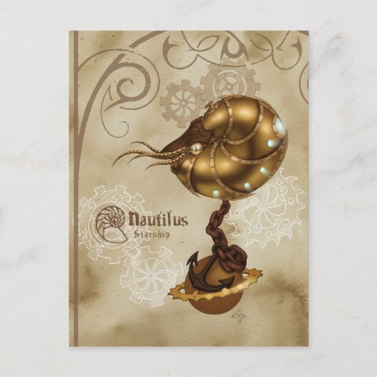 Nautilus sterrenschip briefkaart (Voorkant)