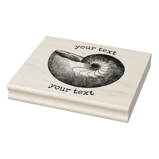  Nautilus Zee Shell Beach Thema met Tekst Rubberstempel (Stempel)