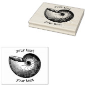  Nautilus Zee Shell Beach Thema met Tekst Rubberstempel (Gestempeld)