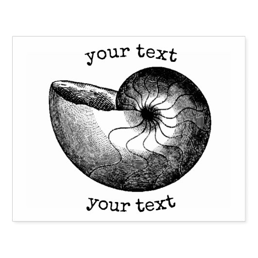  Nautilus Zee Shell Beach Thema met Tekst Rubberstempel (Afrduk)