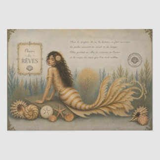 Nautilus Zeemeermin Decoupage Vintage Kust Strand Tissuepapier