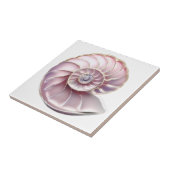 Nautilus zeeschelp roze 3D strand zee nautisch Tegeltje (Zijkant)