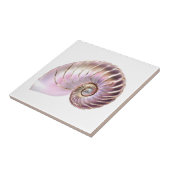 Nautilus zeeschelp roze goud 3D strand nautisch Tegeltje (Zijkant)