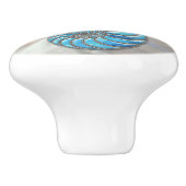 Nautilusschelp Blauwe Marmer en Parelmoer Keramische Knop (Zijkant)