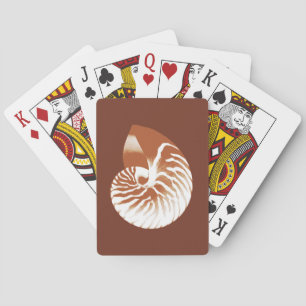 Nautilusschelp - cacaobruin en wit speelkaarten