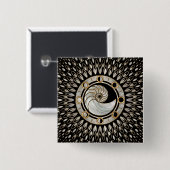 Nautilusschelp - Fasen van de maan Vierkante Button 5,1 Cm (Voorkant /achterkant)