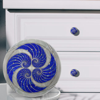 Nautilusschelp Lapis Lazuli en Parelmoer Keramische Knop