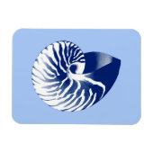 Nautilusschelp - marine, wit & lichtblauw magneet (Horizontaal)