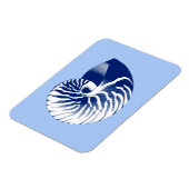 Nautilusschelp - marine, wit & lichtblauw magneet (Linkerzijde)