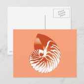 Nautilusschelp - terracotta en wit briefkaart (Voorkant / Achterkant)