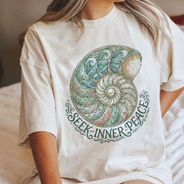 Nautilusschelp Zoek Innerlijke Vrede Oceaan Kunst Tri-Blend Shirt