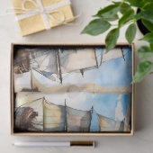 Nautis Oceaanschip in waterverf Tissuepapier (Geschenk)