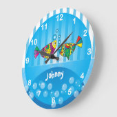 Nautisch Abstract kleurrijk visontwerp Grote Klok (Hoek)