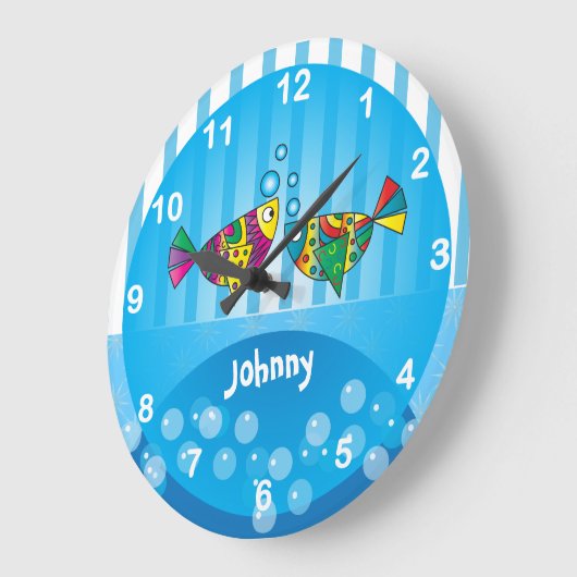 Nautisch Abstract kleurrijk visontwerp Grote Klok (Hoek)