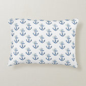 Nautisch Accentkussen | Waterverf Blauwe Anker Co Accent Kussen (Achterkant)