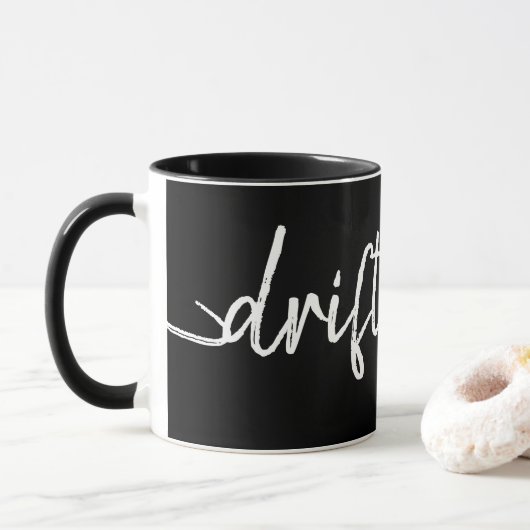 nautisch AFDRIFTEN script lettertype Mok (Met donut)