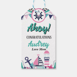 Nautisch Ahoy Baby Shower Cadeaulabel