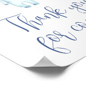 Nautisch Ahoy Baby shower Dankjewel Kaart Poster (Hoek)