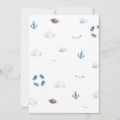 Nautisch Ahoy-Baby shower Kaart (Achterkant)