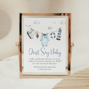 Nautisch Ahoy Baby shower Zeg geen Baby Poster