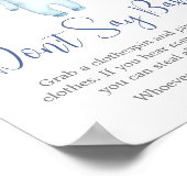 Nautisch Ahoy Baby shower Zeg geen Baby Poster (Hoek)